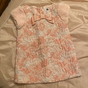 Janie and Jack Pink and Silver Floral Dress